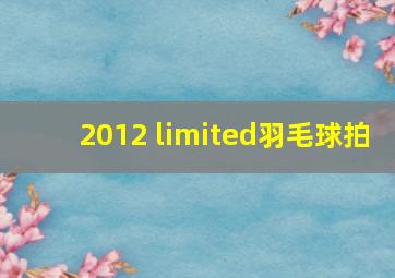 2012 limited羽毛球拍